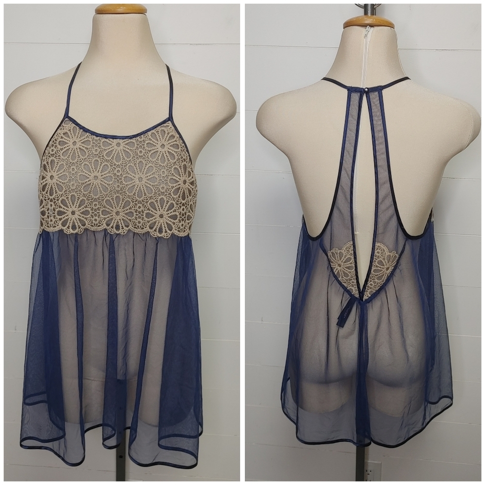 Victoria's Secret Diasy Lace Sheer Chemise Size M